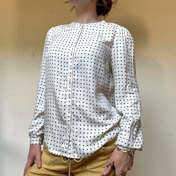 Boden Silk polka dot button up blouse - Picture 3 of 8